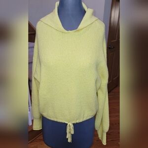AMERICAN EAGLE YELLOW SOFT COTTON LONG SLEEVE PULLOVER HOODIE SWEATER M
